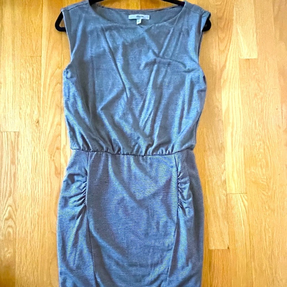 Athleta, black and white striped dress